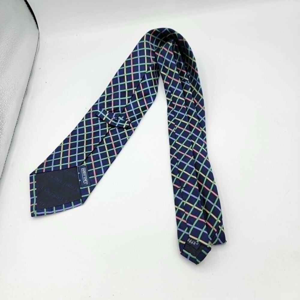 Lands' End Silk Italy Blue Men's Necktie Size 59 x 3.75 - Picture 4 of 7